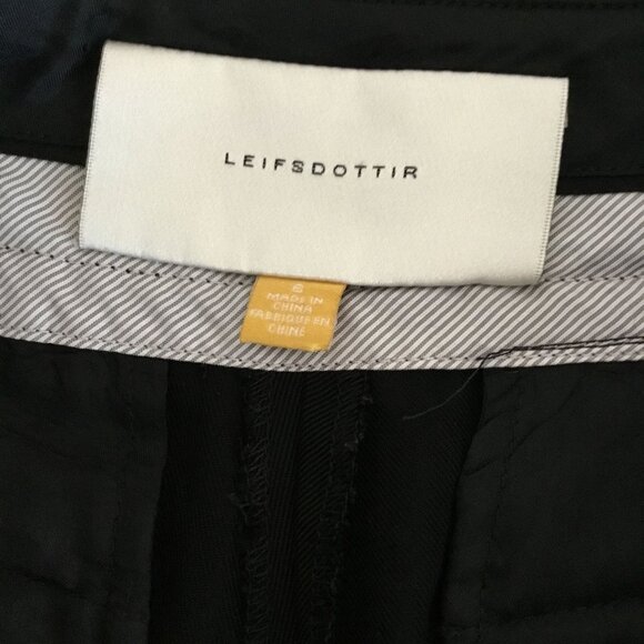 LEIFSDOTTIR ANTHROPOLOGIE Women High Waist Black Wide Leg Pearl Button Pants 6 - Picture 4 of 14